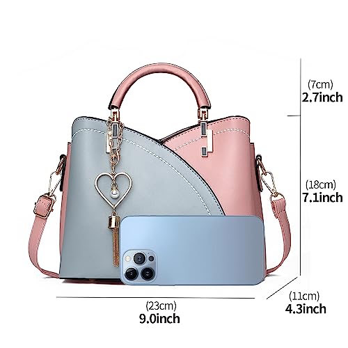 Xiaoyu Purses and Handbags for Women Fashion Crossbody Tote Bag Shoulder Bag Top Handle Satchel Purse (Light Blue) - Image 4