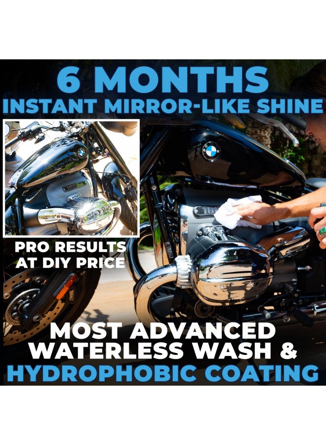 Flowgenix Flowgenix Waterless Car Wash Spray - Grand Finale - Motorcycle Cleaner & Car Wax Spray Polish (8 oz) - Ceramic Coating - Incl. 2 Microfiber Towels - Quick Detailer Spray to Make Your Vehicle Shine - Image 4