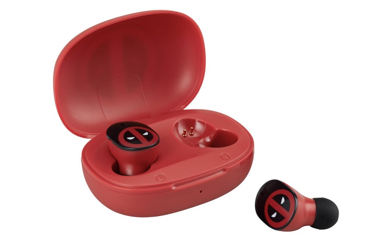 eKids Deadpool Wireless Earbuds with Microphone, Bluetooth Earbuds with Charging Case (Deadpool) - Image 1
