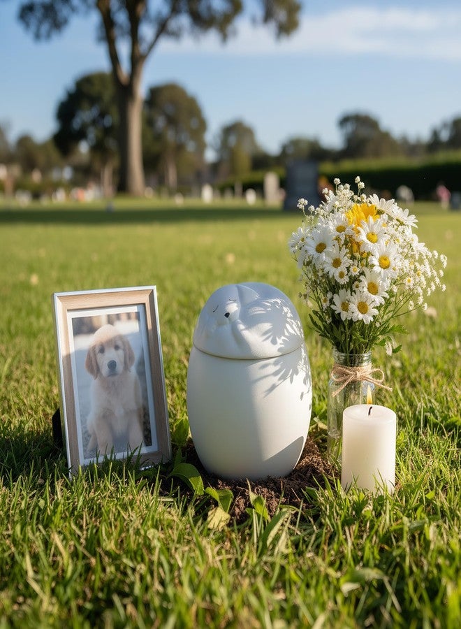 Ceramic Pet Cremation Urn for Dogs, Sleeping Dog Lid Memorial Urn, 530ml 17.92 fl oz Large Pet Ashes Urn for Dog Cremation, Funeral Keepsake for Home 32.3cu in - Image 5