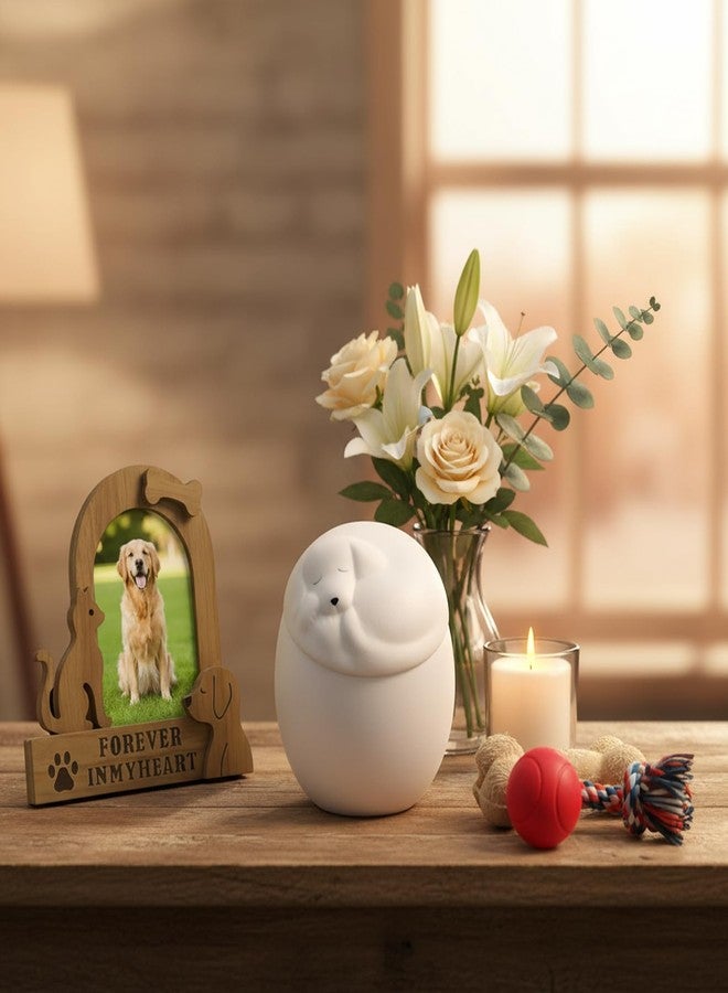 Ceramic Pet Cremation Urn for Dogs, Sleeping Dog Lid Memorial Urn, 530ml 17.92 fl oz Large Pet Ashes Urn for Dog Cremation, Funeral Keepsake for Home 32.3cu in - Image 4