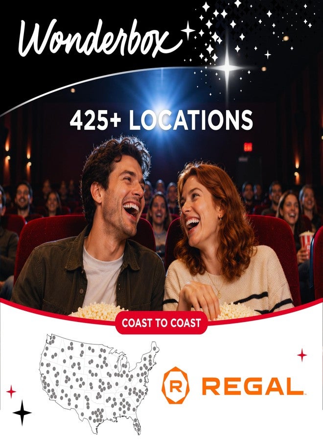 Wonderbox Regal Movie Gift Box, 4 Tickets & 4 Snack Packs Movie Night Experience for 2, Valid at 425 Locations - Image 4