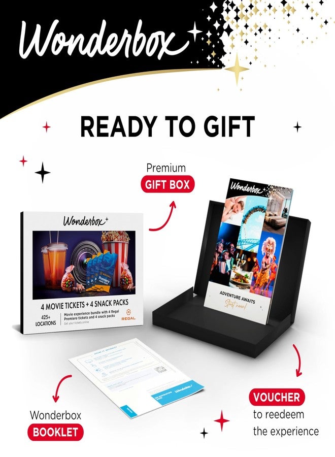 Wonderbox Regal Movie Gift Box, 4 Tickets & 4 Snack Packs Movie Night Experience for 2, Valid at 425 Locations - Image 2