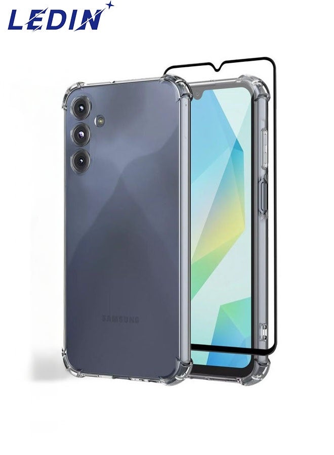 LEDIN 2 in 1 Samsung Galaxy A16 5G Protection Pack - Ultra Clear Shockproof Case & Edge-to-Edge Screen Protector, 360 Degree Protection, Back Cover & Screen Protector for Samsung Galaxy A16 5G - Image 1