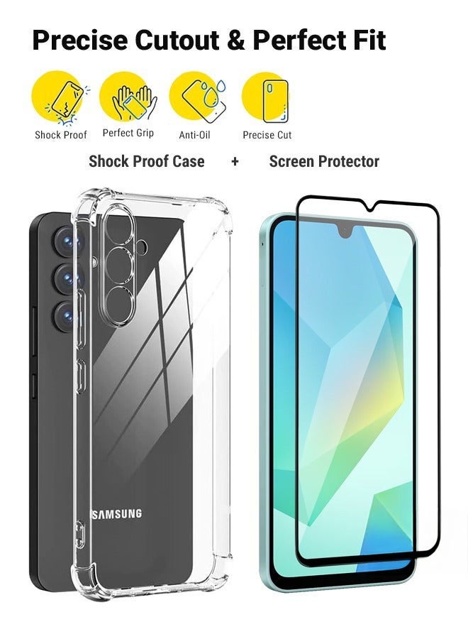 LEDIN 2 in 1 Samsung Galaxy A16 5G Protection Pack - Ultra Clear Shockproof Case & Edge-to-Edge Screen Protector, 360 Degree Protection, Back Cover & Screen Protector for Samsung Galaxy A16 5G - Image 5