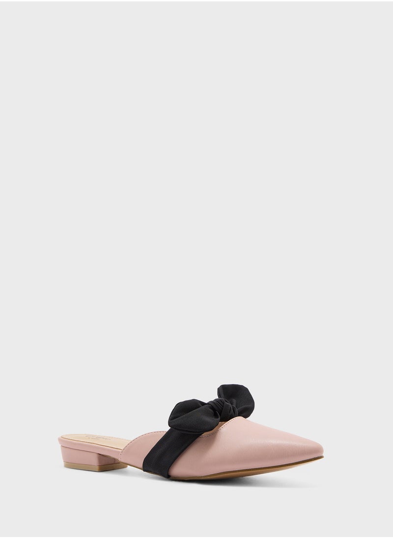 Ginger - Bow Detail Pointy Slip On Shoe - Image 1