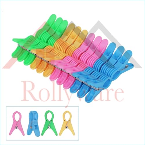 ROLLYWARE ® Heavy Duty Premium Multipurpose Clothes Clip for Indoor and Outdoor, Strong and Durable, Anti Rust Peg, Clothes Drying Pegs (Round Pack of 24) - Image 5