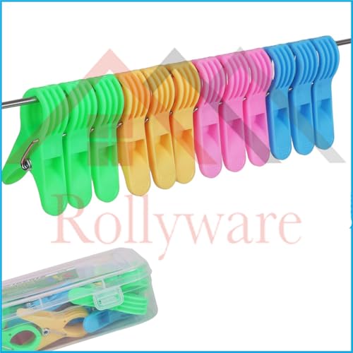 ROLLYWARE ® Heavy Duty Premium Multipurpose Clothes Clip for Indoor and Outdoor, Strong and Durable, Anti Rust Peg, Clothes Drying Pegs (Round Pack of 24) - Image 3