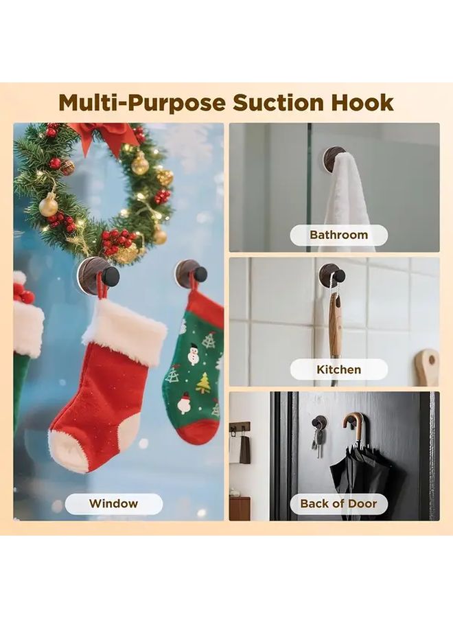 2pcs Golden Stainless Steel Wall Mounted Hooks with Vacuum Suction Cup 14 99LB Capacity - Image 5