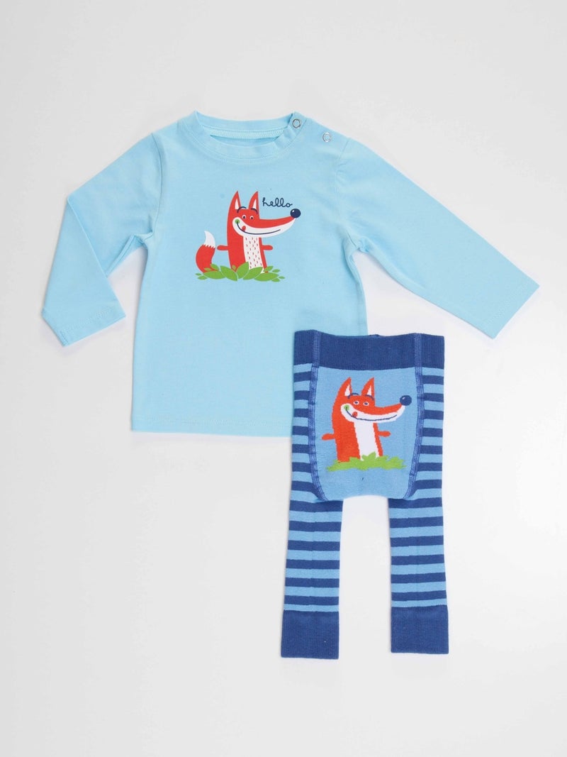 Denokids Fox Baby Boy T-Shirt Tights-Pants Set  - Image 5