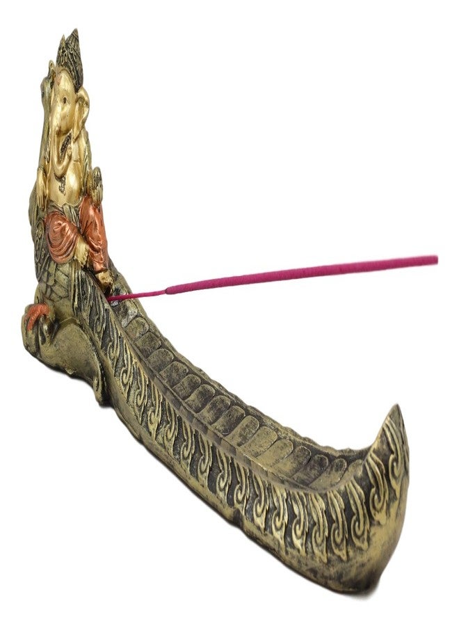 إيبروس جيفت تمثال إيبروس للإله الهندوسي الأعلى غاناباتي، اللورد غانيشا، راكباً طاووساً، حامل أعواد البخور، الهندوسية، فاستو، إله الحكمة، النجاح، والازدهار، تمثال صغير لتزيين المذبح - Image 1