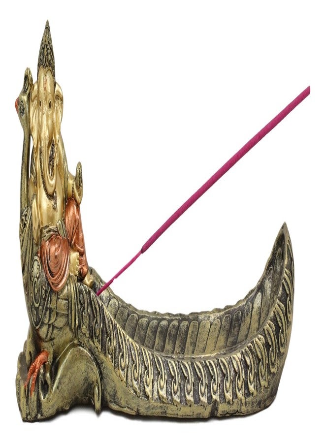 إيبروس جيفت تمثال إيبروس للإله الهندوسي الأعلى غاناباتي، اللورد غانيشا، راكباً طاووساً، حامل أعواد البخور، الهندوسية، فاستو، إله الحكمة، النجاح، والازدهار، تمثال صغير لتزيين المذبح - Image 2