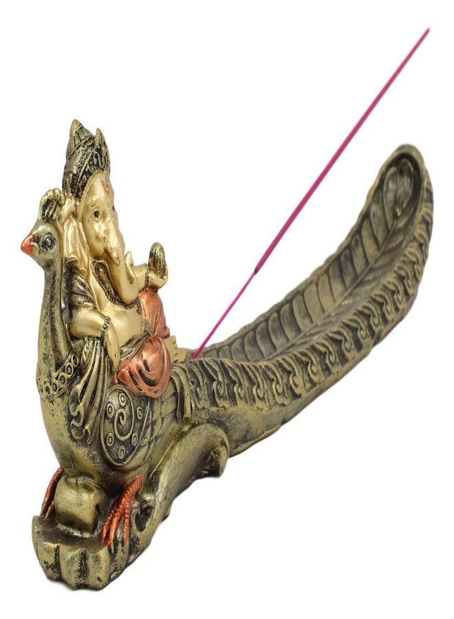 إيبروس جيفت تمثال إيبروس للإله الهندوسي الأعلى غاناباتي، اللورد غانيشا، راكباً طاووساً، حامل أعواد البخور، الهندوسية، فاستو، إله الحكمة، النجاح، والازدهار، تمثال صغير لتزيين المذبح - Image 5
