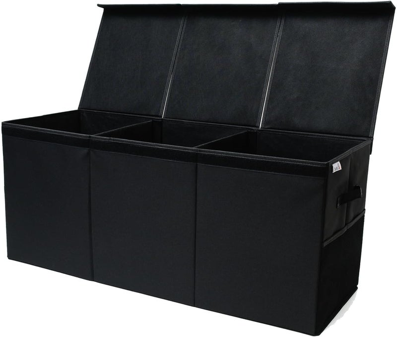 SoftOwl Extra Large Toy Storage Organizer with Lid  Sturdy Collapsible Toy Chest Storage Box Design  Toys Bin with Dividers for Kids Nursery Bedroom Playroom 37x16x14 - Image 1