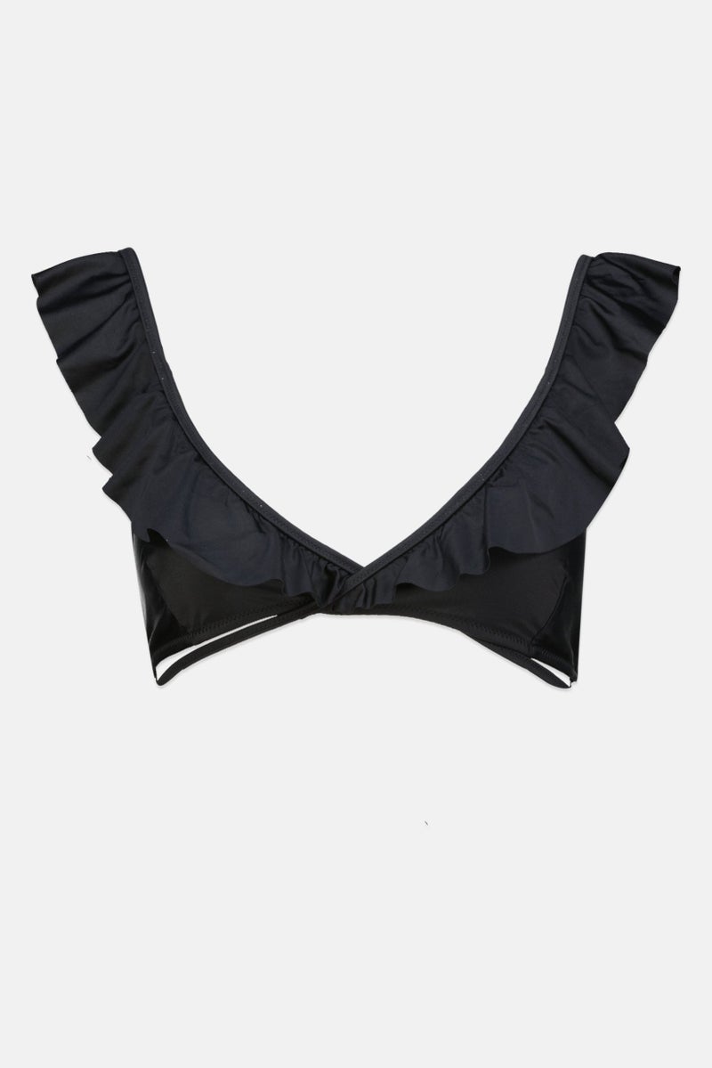 Aerie Women Solid Padded Bikini Top, Black  - Image 1