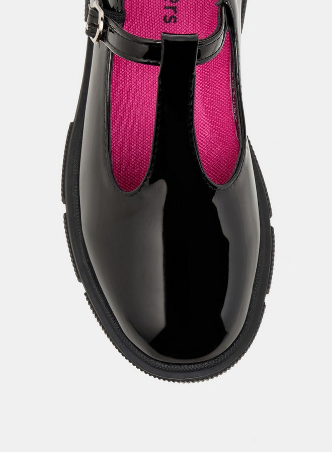 JUNIORS أحذية مدرسية للبنات بتصميم ماري جين مع إغلاق بكبسة - Image 4