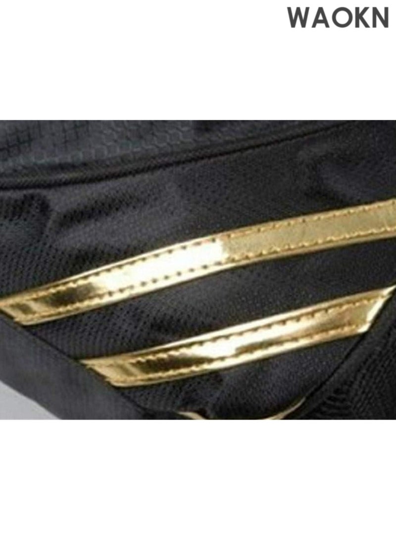 WAOKN Water Resistant Sports Gym Shoulder Bag - Travel Weekender Duffel Bag for Men & Women with Shoe Compartment - Lightweight Large Capacity Workout Bag for Fitness, Swimming & Beach - Gold Anti-Theft Durable Carry-On Bag - Image 4