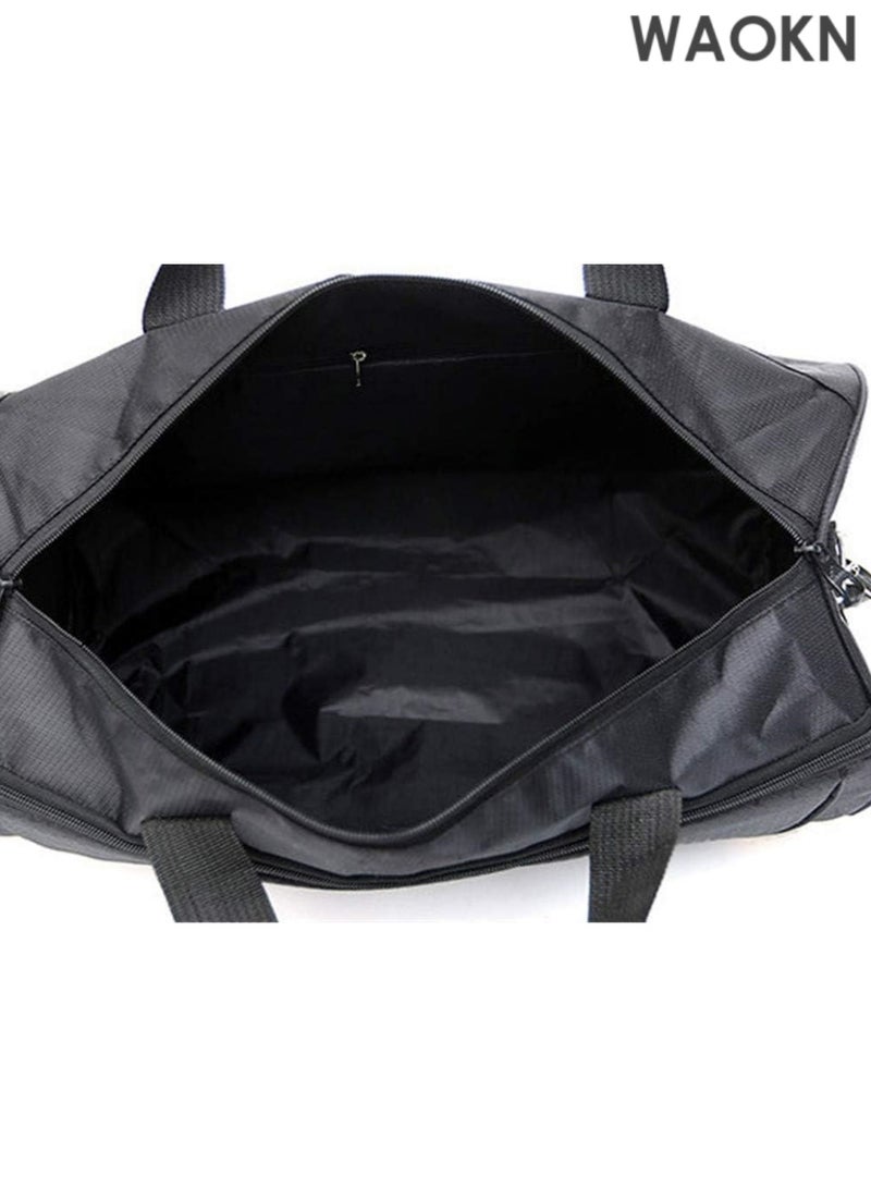 WAOKN Water Resistant Sports Gym Shoulder Bag - Travel Weekender Duffel Bag for Men & Women with Shoe Compartment - Lightweight Large Capacity Workout Bag for Fitness, Swimming & Beach - Gold Anti-Theft Durable Carry-On Bag - Image 3