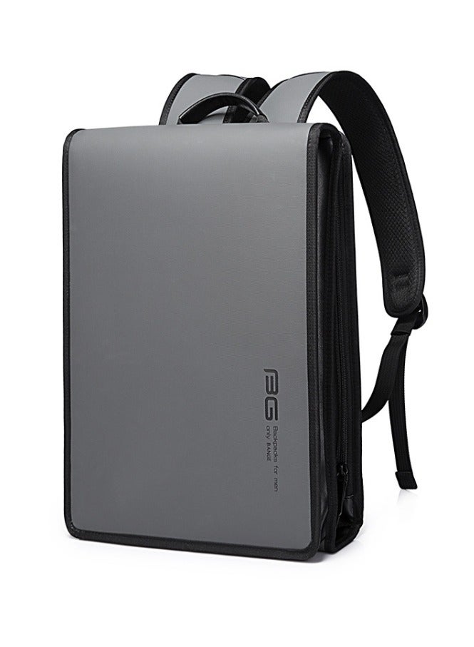 بانجي BANGE 7252 Leather Backpack -Grey  - Image 1