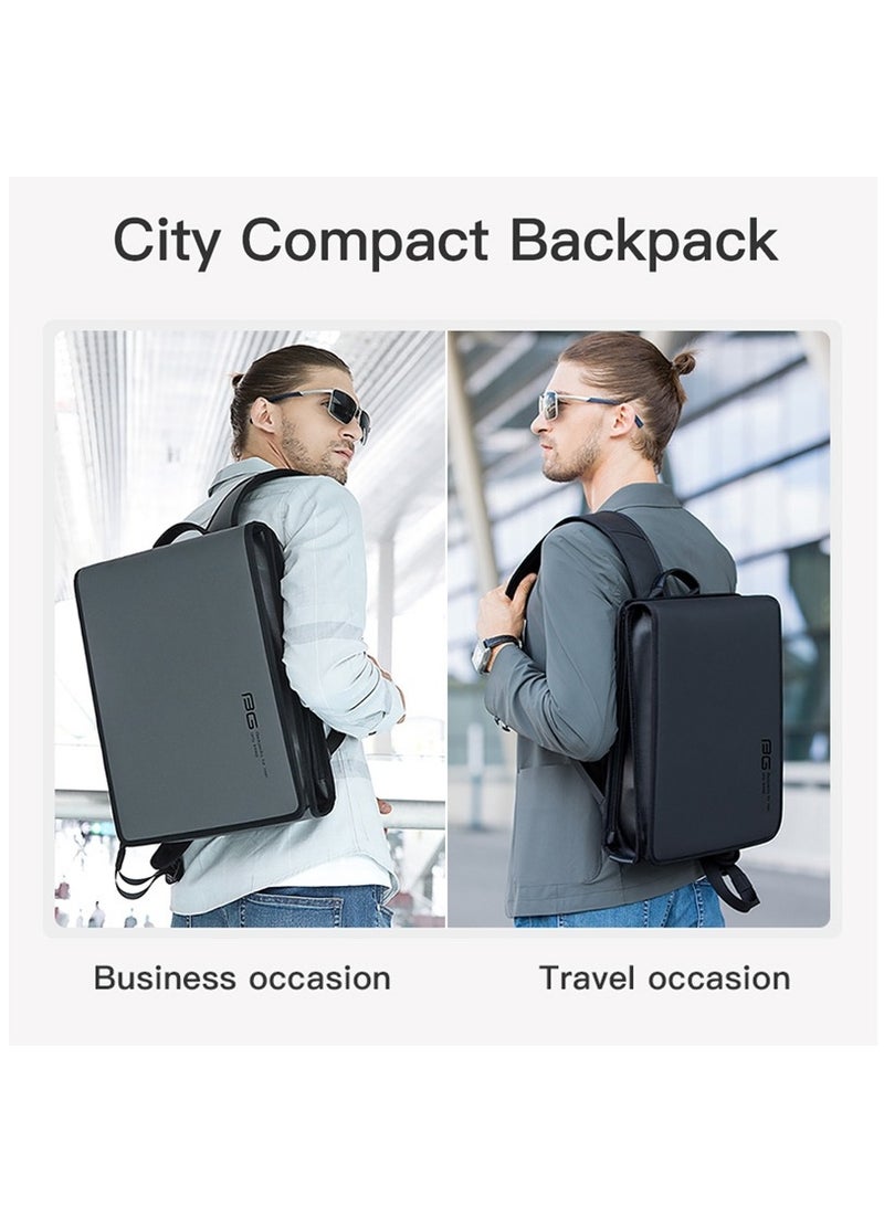 بانجي BANGE 7252 Leather Backpack -Grey  - Image 4