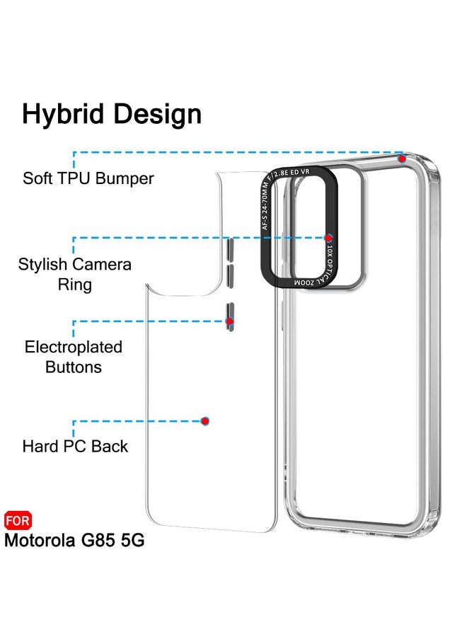 TheGiftKart Hybrid ShockProof Motorola Moto G85 5G Back Cover Case | Stylish Camera Border | Plated Buttons | Crystal Clear Hard Back Cover Case for Motorola Moto G85 5G (TPU & PC, Transparent Bumper) - Image 3