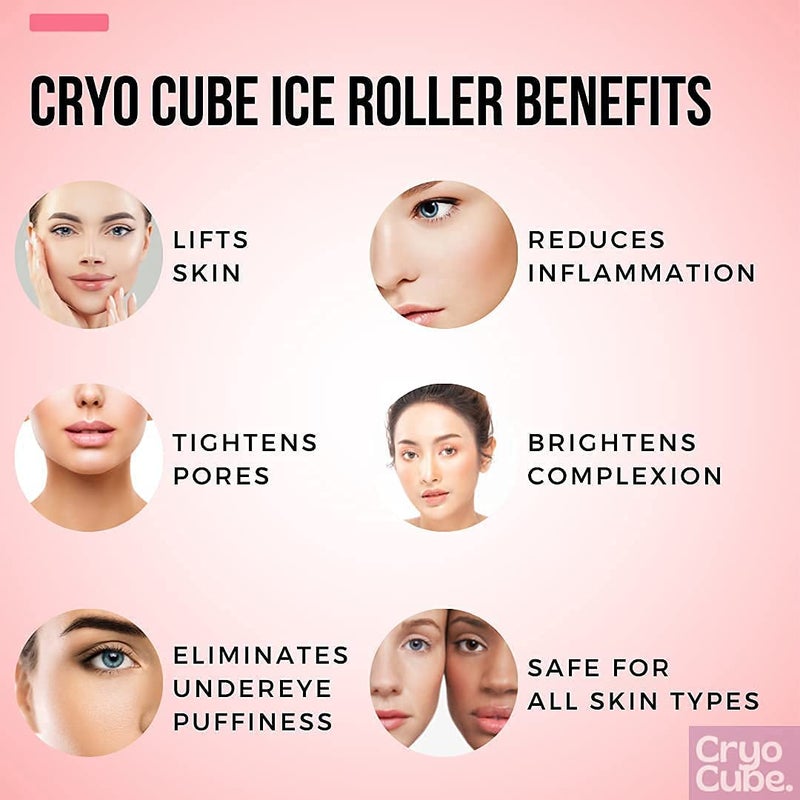 Cryo Cube Ice Roller for Face, Eyes and Neck Naturally tone and tighten skin, de-puff eye bags, add a healthy glow Cryotherapy for face and neck which helps enhance skin elasticity (Pack of 1) - Image 3