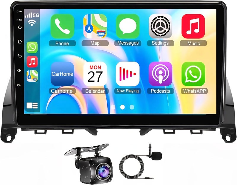 Vierex Car Stereo Radio for Mercedes Benz C-Class C180 C200 C230 C250 C300 C350 W204 S204 2006-2011 Support Wireless Carplay Android Auto WiFi GPS Backup Camera, DSP USB, BT (2GB RAM 32GB Carplay) - Image 1