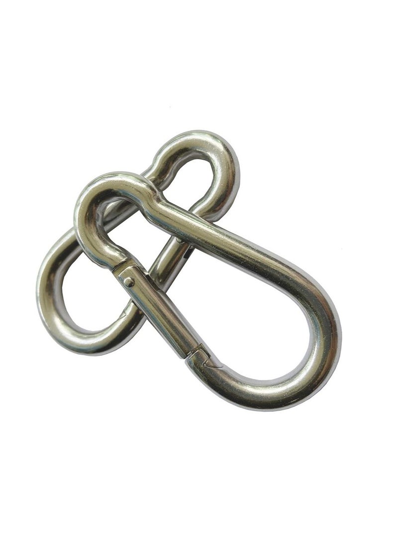 ECVV 4PCS Spring Snap Hooks Carabiner, 304 Premium Stainless Steel 3.15 inch M8 Heavy Duty Carabiner Clips for Camping, Fishing, Hiking, Traveling, Backpack, Swing - Image 3