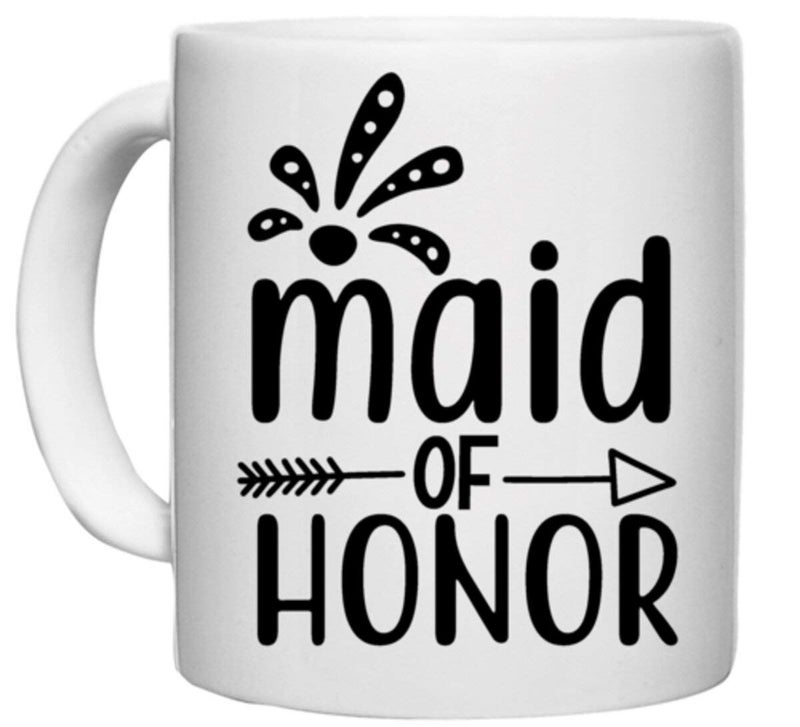 UDNAG White Ceramic Coffee/Tea Mug 'Honour | Maid of The' Perfect for Gifting [330ml] - Image 2