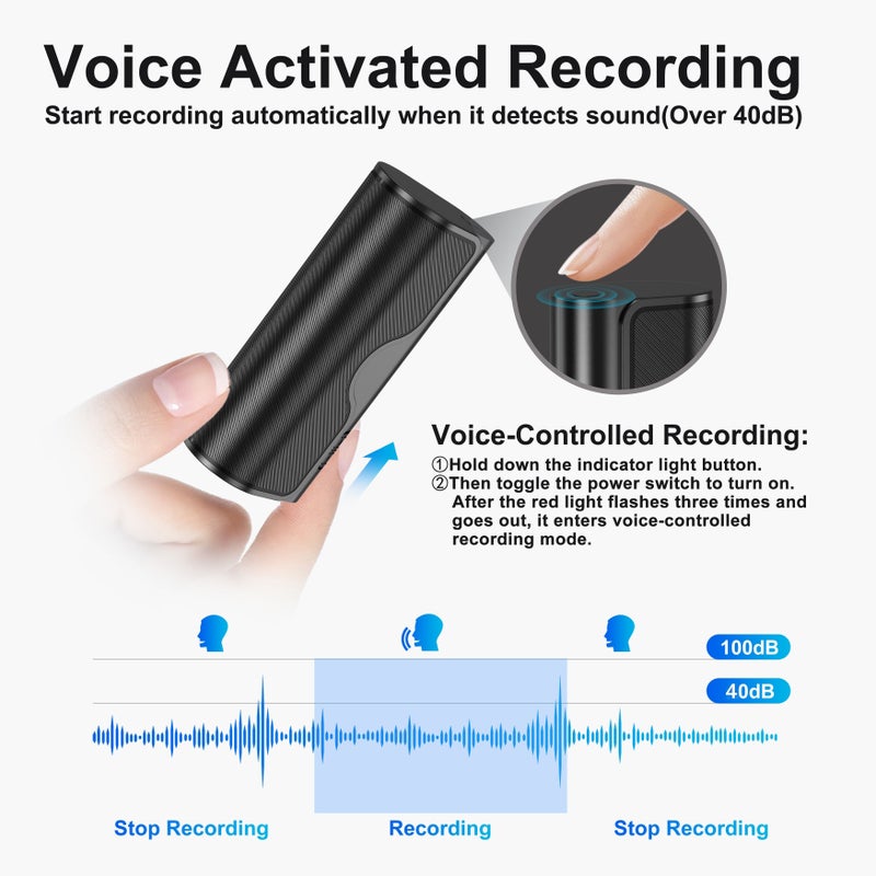 KeenPlus 64GB Voice Recorder 35 Days Digital Audio Recording Ultra HD Noise Reduction 5000mAh Type C Portable - Image 3