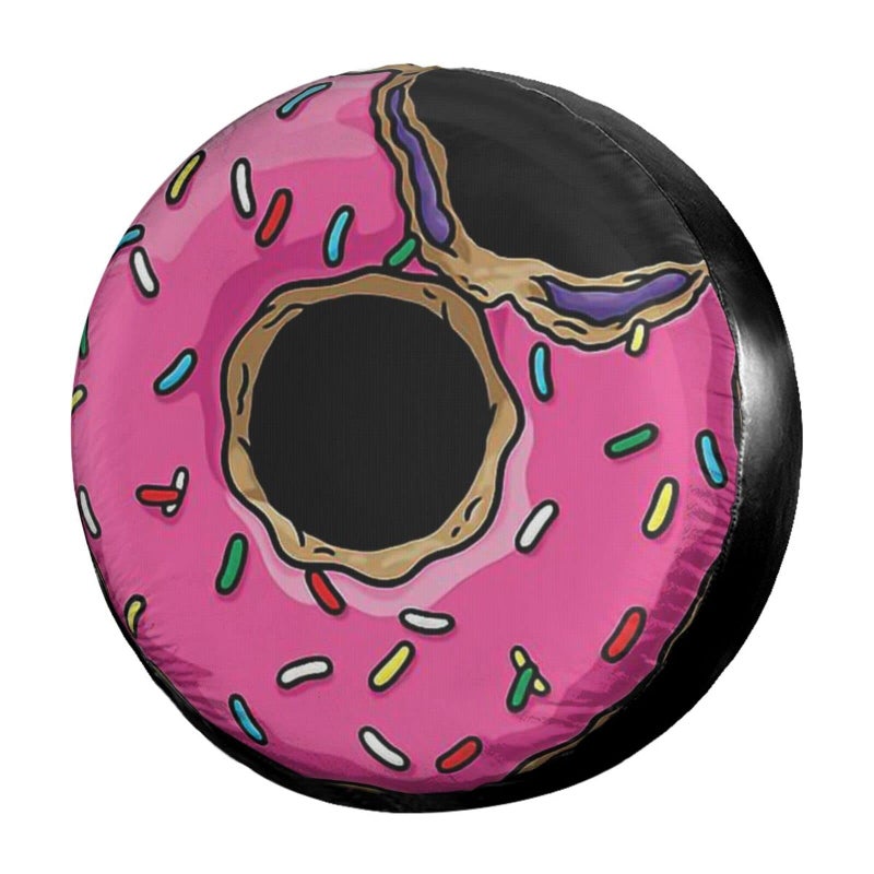 Foruidea Donut Spare Tire Cover DustProof Wheel Tire Cover Fit Trailer RV SUV and Many Vehicle 15 Inch