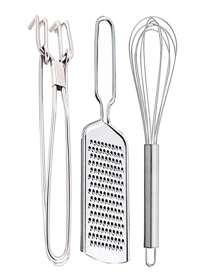JISUN Stainless Steel Wire Grater & Utility Pakkad & Egg Whisk/Egg Beater for Kitchen Tool Set - Image 1