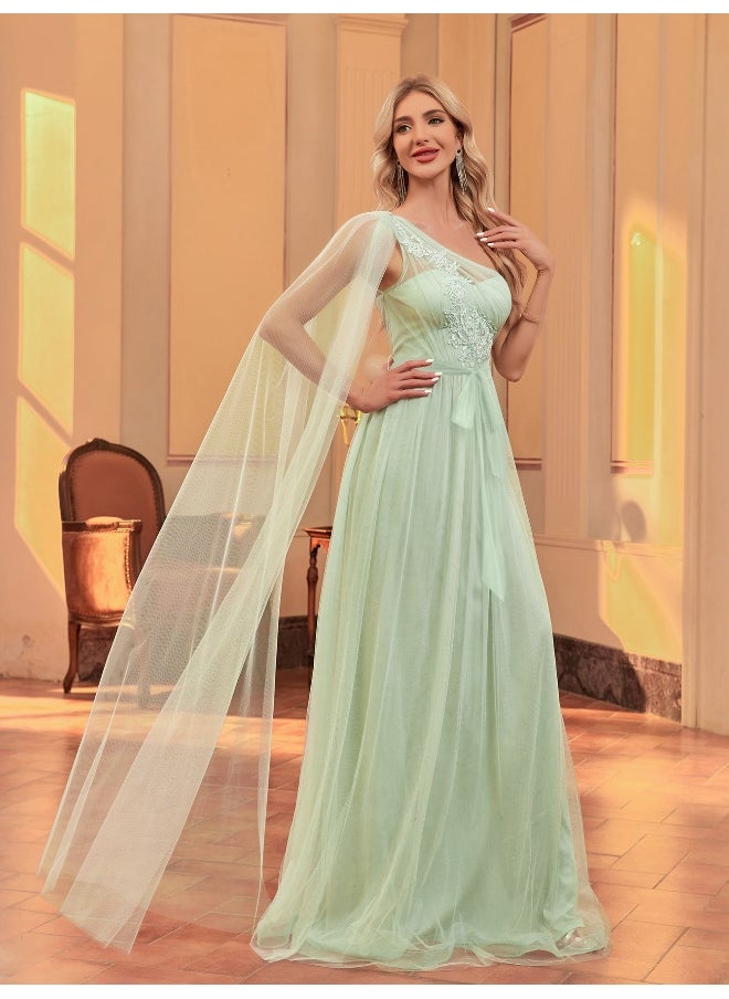 مدام يونيك فستان سهرة جديد بكتف واحد وتنورة مزخرفة  - Image 4