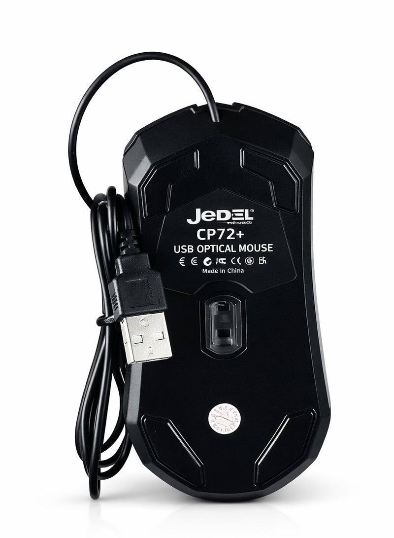 Jedel CP72+ USB Wired Mouse 3D Optical Mouse With Light - Image 3