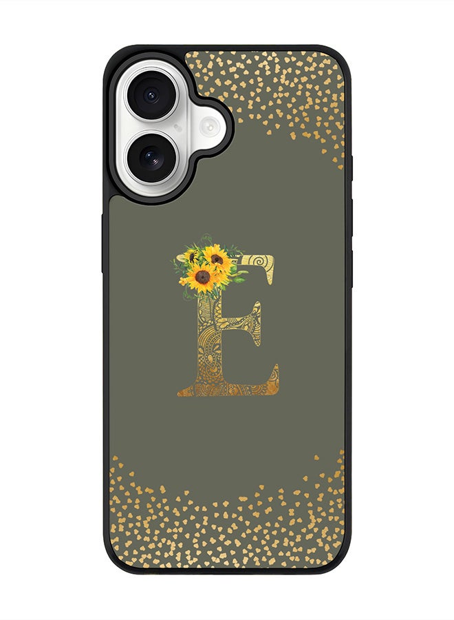 Stylizedd iPhone 17 Case, [Compatible with MagSafe] Slim Magnetic cover Phone Case iPhone 17 -Custom Floral Monogram - E  (Olive Green ) - Image 1