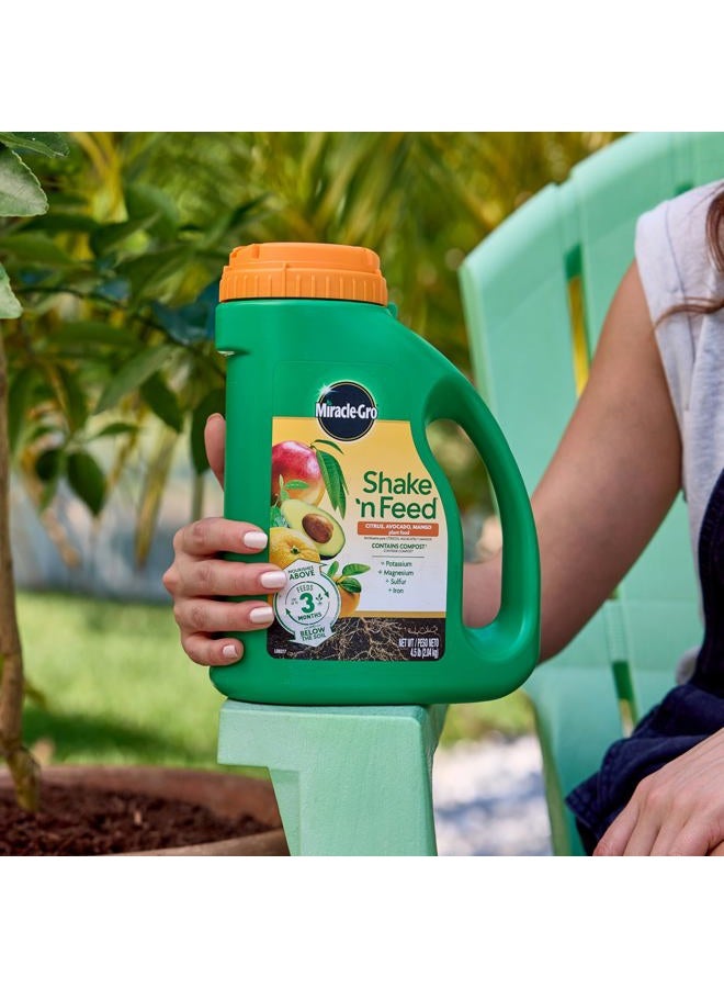 Miracle-Gro Shake 'N Feed Citrus, Avocado, Mango Plant Food, For Container and In-Ground Plants, Citrus Trees, Avocado Trees and Mango Trees, 4.5 lbs. - Image 3