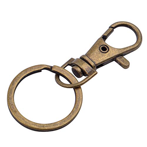 BronaGrand Bronze Lobster Claw Clasp Keychain,30 Pieces Swivel Clasps and 30 Pieces Keychain Rings for Craft Project Making - Image 5
