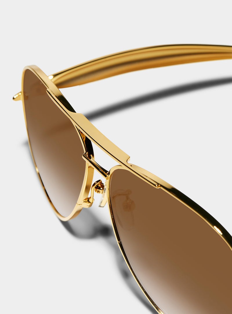 GUVIVI Retro Gold Aviator Sunglasses for Women Men, 2025 Metal Oversized 70s Aviators Black Sun Glasses - Image 4
