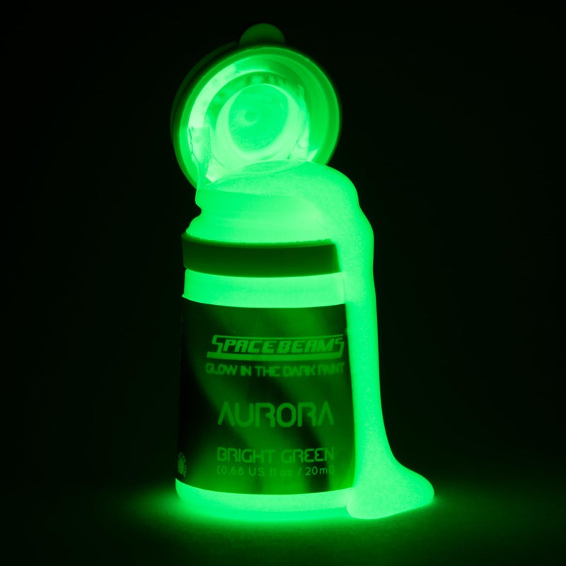 SpaceBeams Aurora Glow in the Dark Paint (0.68 Fl Oz) Bright Green Glow, Non-Toxic, Water Based - Image 2
