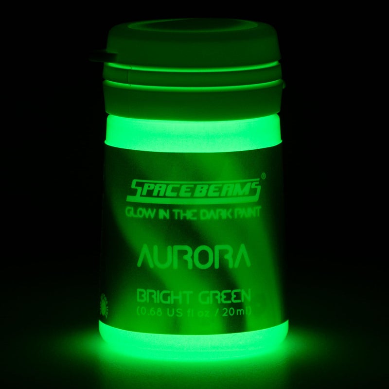 SpaceBeams Aurora Glow in the Dark Paint (0.68 Fl Oz) Bright Green Glow, Non-Toxic, Water Based - Image 3