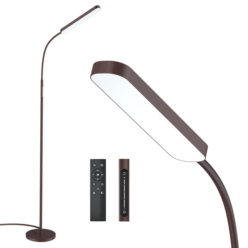 Wio-Mio Floor Lamp, 15w/1000lm Bright LED Floor Lamp with Stepless Adjustable 3000K-6000K Colors and Dimmer, Remote and Touch Control Reading Lamp, Adjustable Gooseneck Floor Lamp for Living Room - Image 1