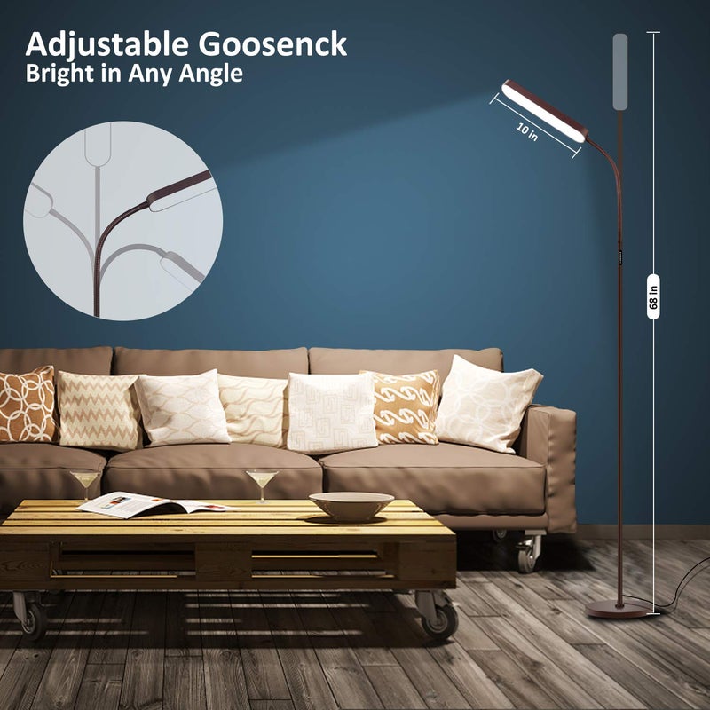 Wio-Mio Floor Lamp, 15w/1000lm Bright LED Floor Lamp with Stepless Adjustable 3000K-6000K Colors and Dimmer, Remote and Touch Control Reading Lamp, Adjustable Gooseneck Floor Lamp for Living Room - Image 5