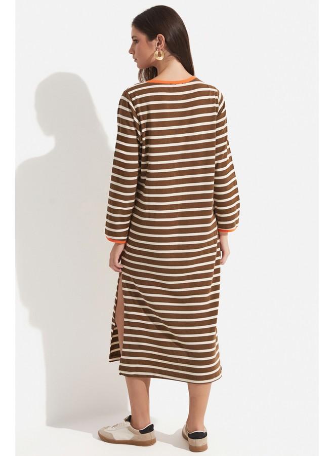 جون فستان محبوك مخطط - Image 5