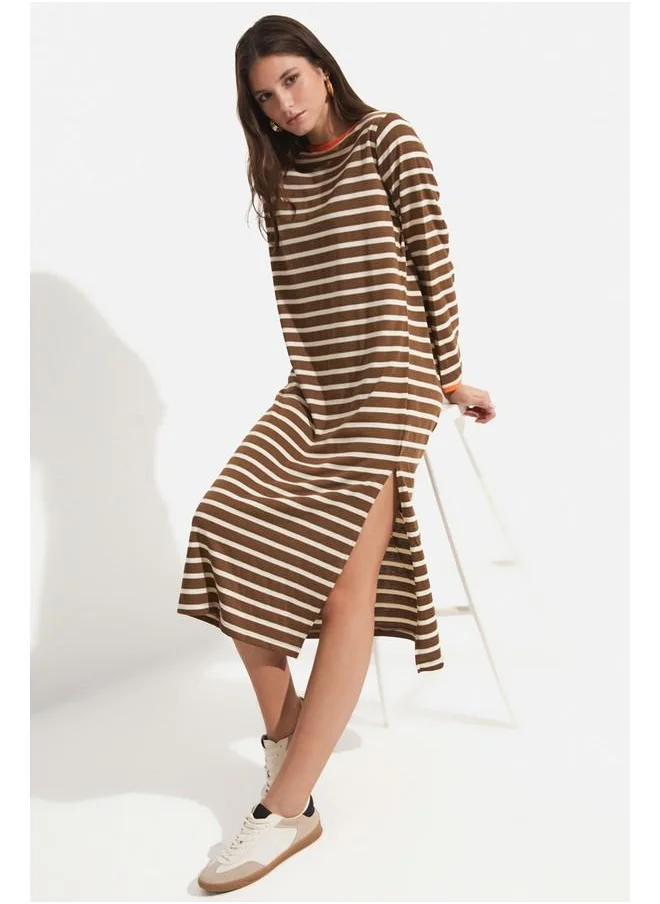 JUNE Striped Knit Dress