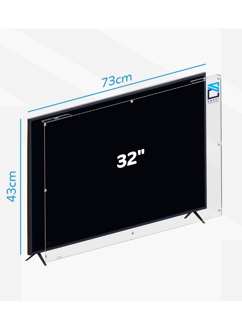 سمارت كريشنز واقي شاشة تلفزيون مقاس 32 بوصة مقاوم للكسر عالي الجودة ومضاد للأشعة الزرقاء واقي للعين مقاوم للماء قابل للإزالة - Image 2