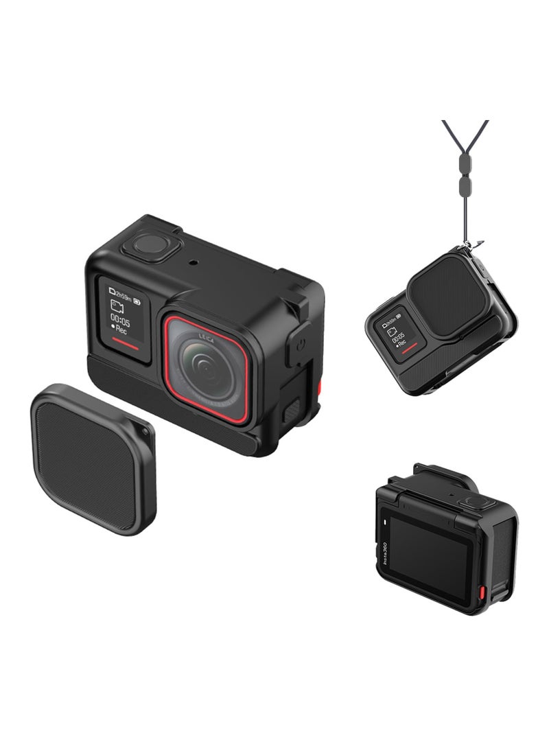 Insta360 Ace Pro Lens Protector with Cap and Lanyard - Black  - Image 1