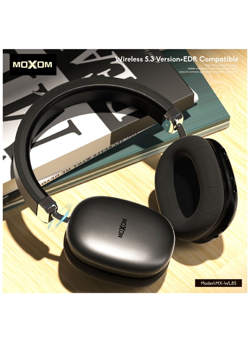 MOXOM MX-WL85 Wireless On-Ear Headphones - Pure Bass - 40H Battery - Speed Charge - Fast Usb Type-C - Foldable Hi-Fi Audio  - Image 2