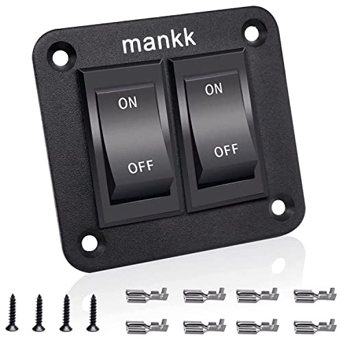 mankk On-Off Switch 12V 20A 4 Pins DPST Rocker Switch Panel RV Light Switch for RV Trailers Camper Boats KCD2-7-201-B2-DZ - Image 1