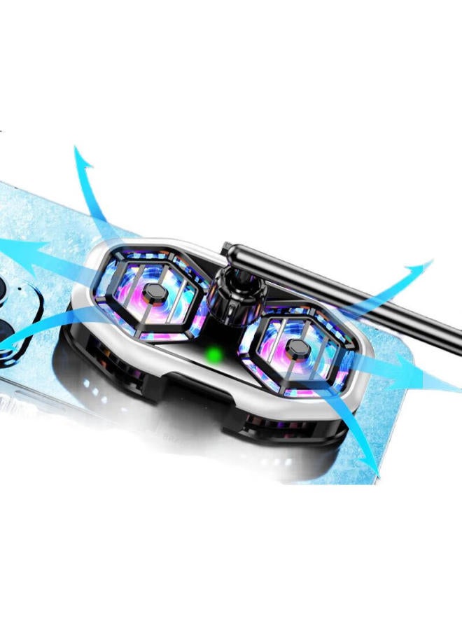Masentek Dy58 Mobile Phone Radiator Semiconductor Cooling Back Clip Dual-Core Cooling Artifact Fan E-Sports Live Broadcast Low Noise Xiaomi Huawei Apple Compatible - Image 1