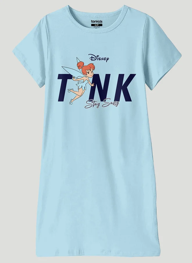 بونكيدز Disney Tinkerbell Printed Cotton T-shirt Dress for Girls